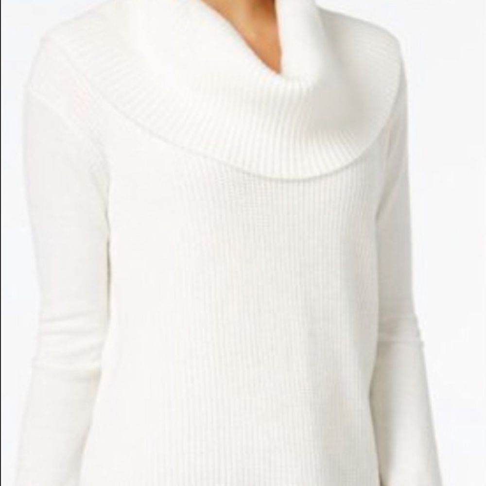 Michael Kors Womens Cowl Neck Side-Slit Sweater